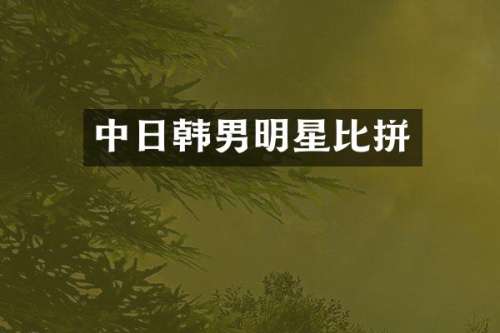 中日韩男明星比拼