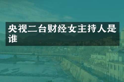 央视二台财经女主持人是谁