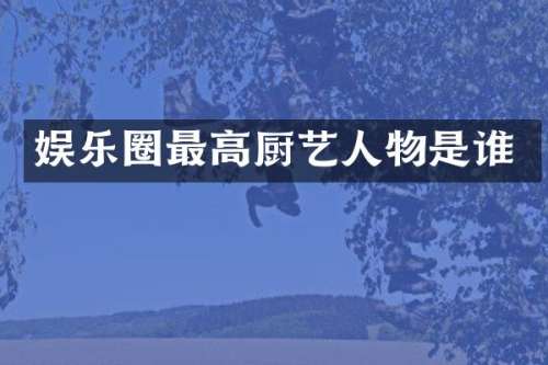 娱乐圈最高厨艺人物是谁