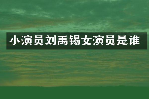 小演员刘禹锡女演员是谁