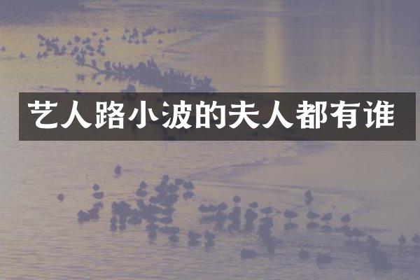 艺人路小波的夫人都有谁