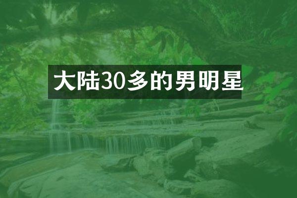 大陆30多的男明星