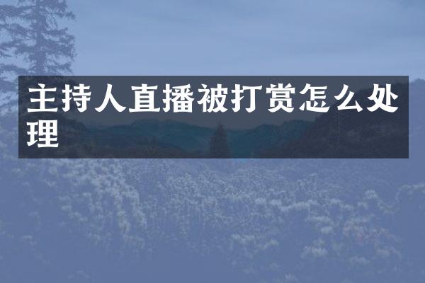 主持人直播被打赏怎么处理