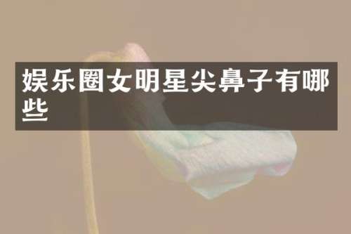 娱乐圈女明星尖鼻子有哪些