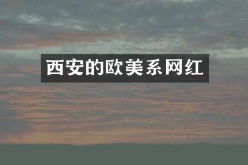西安的欧美系网红
