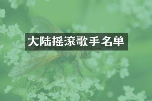 大陆摇滚歌手名单