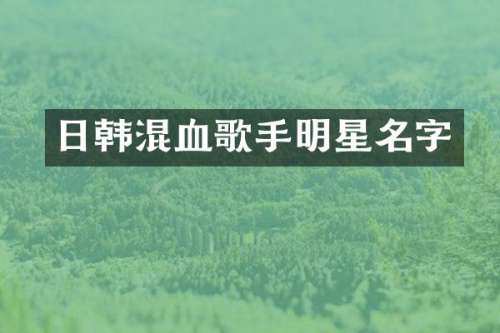 日韩混血歌手明星名字