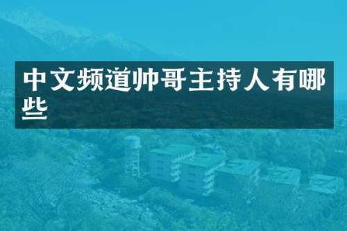 中文频道帅哥主持人有哪些
