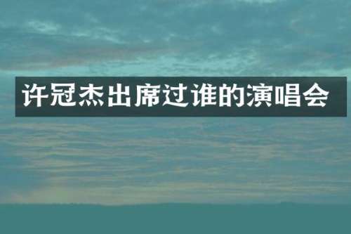 许冠杰出席过谁的演唱会
