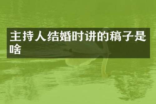 主持人结婚时讲的稿子是啥