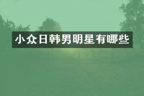 小众日韩男明星有哪些
