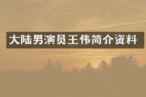 大陆男演员王伟简介资料