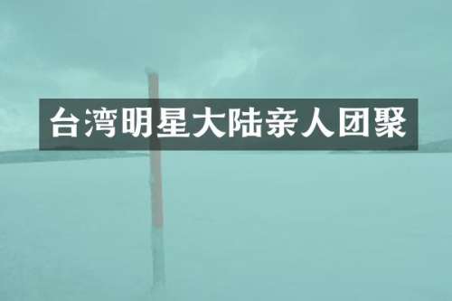 台湾明星大陆亲人团聚