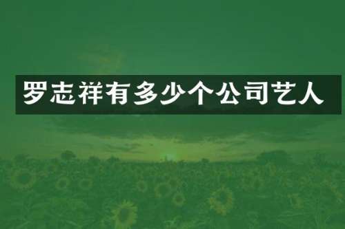 罗志祥有多少个公司艺人