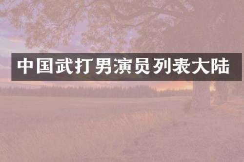 中国武打男演员列表大陆