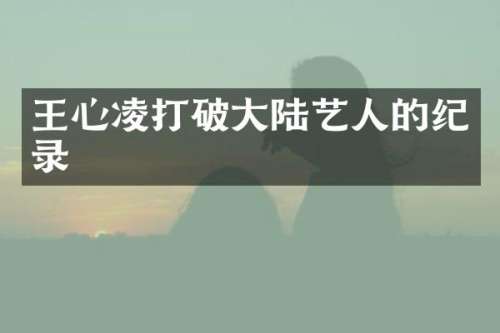 王心凌打破大陆艺人的纪录