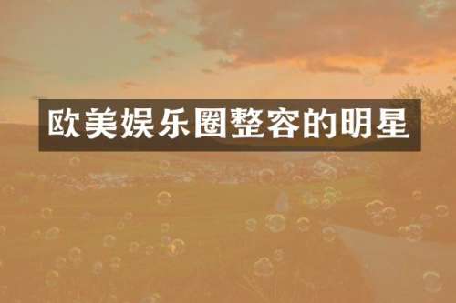 欧美娱乐圈整容的明星