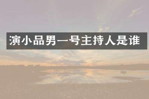 演小品男一号主持人是谁