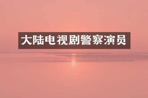 大陆电视剧警察演员