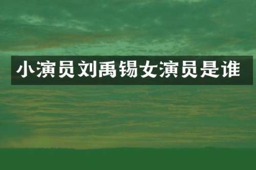 小演员刘禹锡女演员是谁