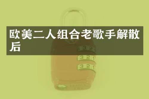 欧美二人组合老歌手解散后