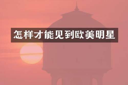 怎样才能见到欧美明星