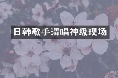 日韩歌手清唱神级现场