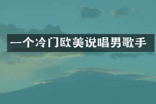 一个冷门欧美说唱男歌手