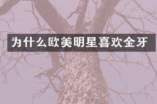 为什么欧美明星喜欢金牙