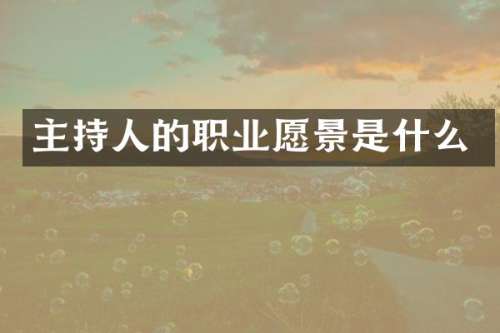 主持人的职业愿景是什么