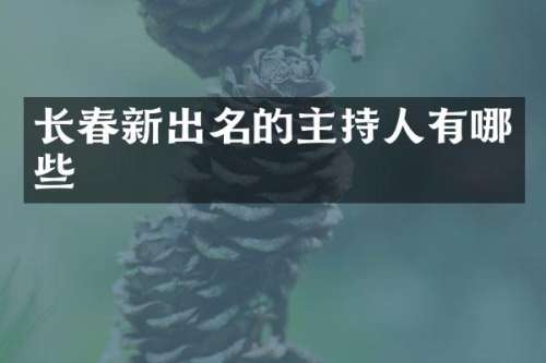长春新出名的主持人有哪些