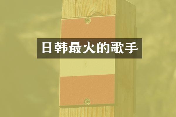 日韩最火的歌手