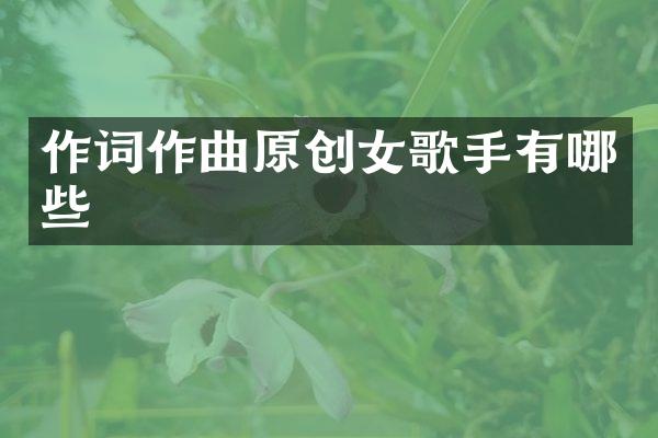 作词作曲原创女歌手有哪些