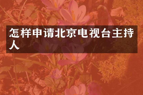 怎样申请北京电视台主持人