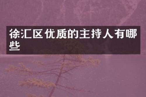 徐汇区优质的主持人有哪些