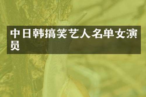 中日韩搞笑艺人名单女演员