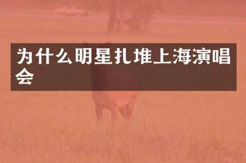 为什么明星扎堆上海演唱会