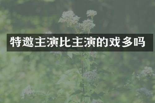 特邀主演比主演的戏多吗