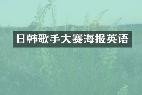 日韩歌手大赛海报英语