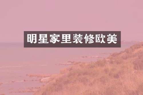 明星家里装修欧美