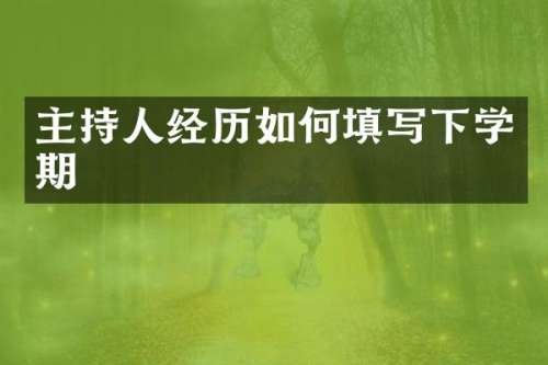 主持人经历如何填写下学期
