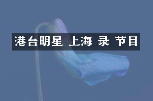 港台明星 上海 录 节目