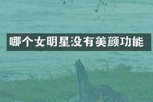 哪个女明星没有美颜功能
