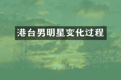 港台男明星变化过程