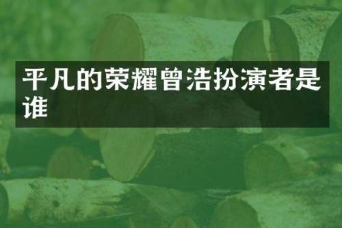 平凡的荣耀曾浩扮演者是谁