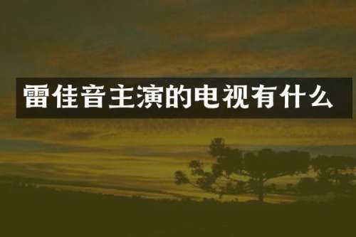 雷佳音主演的电视有什么
