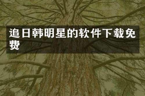 追日韩明星的软件下载免费