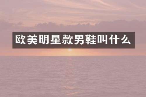 欧美明星款男鞋叫什么