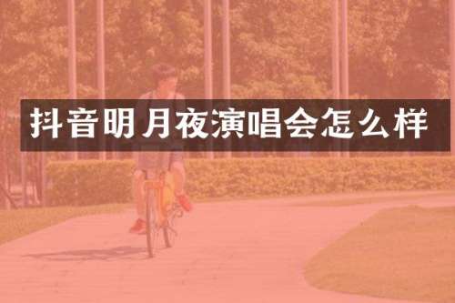 抖音明月夜演唱会怎么样