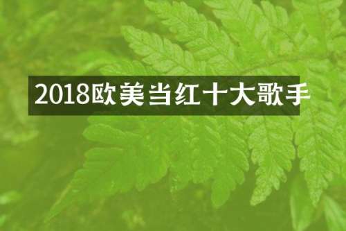 2018欧美当红十大歌手